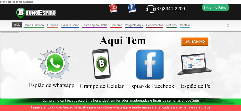 Principais funcionalidades do Bruno Espião