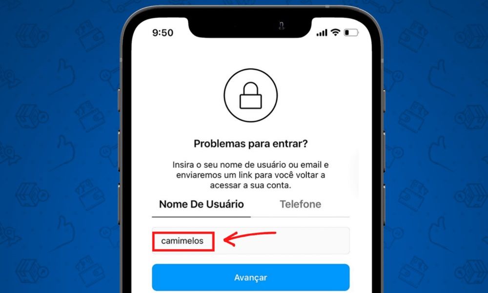 Recuperação de conta pelo e-mail vinculado para hackear Instagram