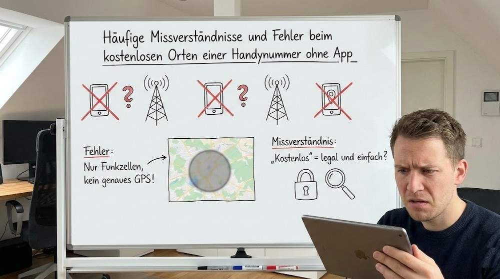 H&auml;ufige Missverst&auml;ndnisse und Fehler beim kostenlosen Orten einer Handynummer ohne App