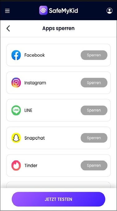 Apps in Echtzeit blockieren