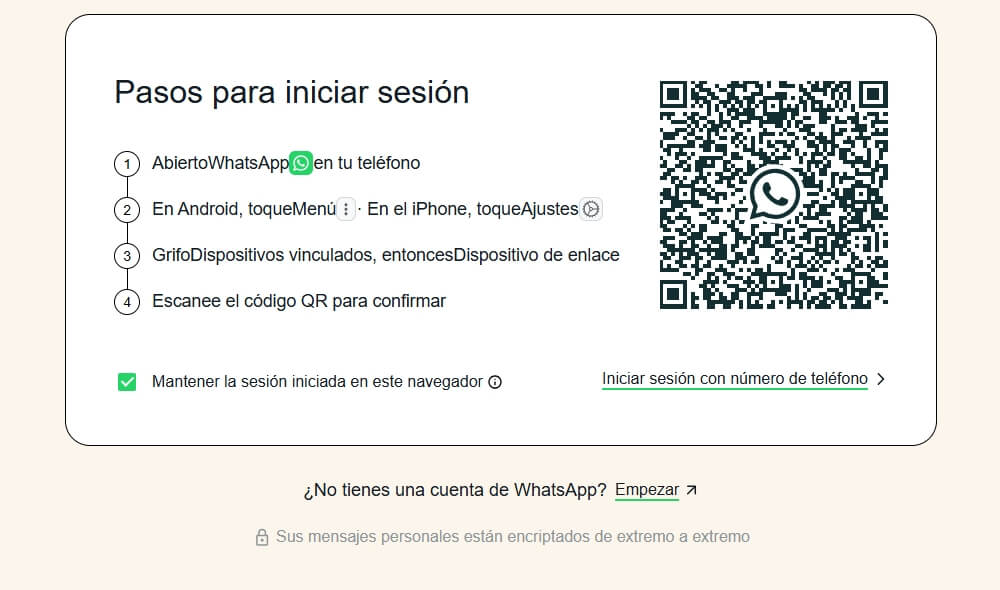 Clonar WhatsApp usando el método de WhatsApp Web