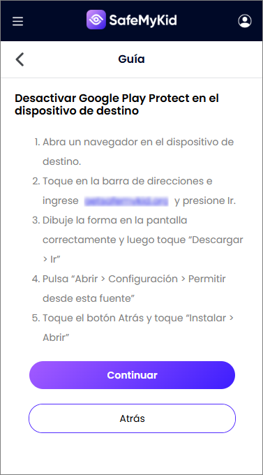 Instala la app en el dispositivo objetivo