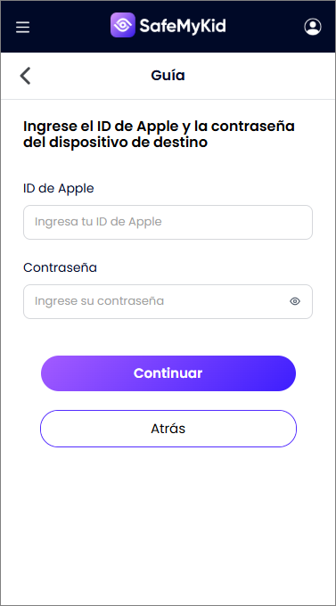 Vincula la cuenta de iCloud del dispositivo