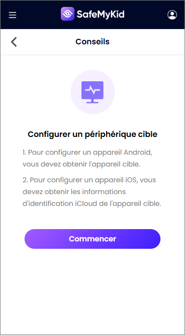 Suivez Instructions pour Configurer SafeMyKid