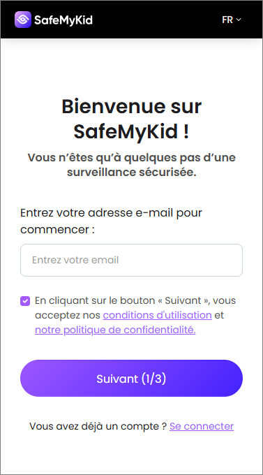 SafeMyKid Page Inscription