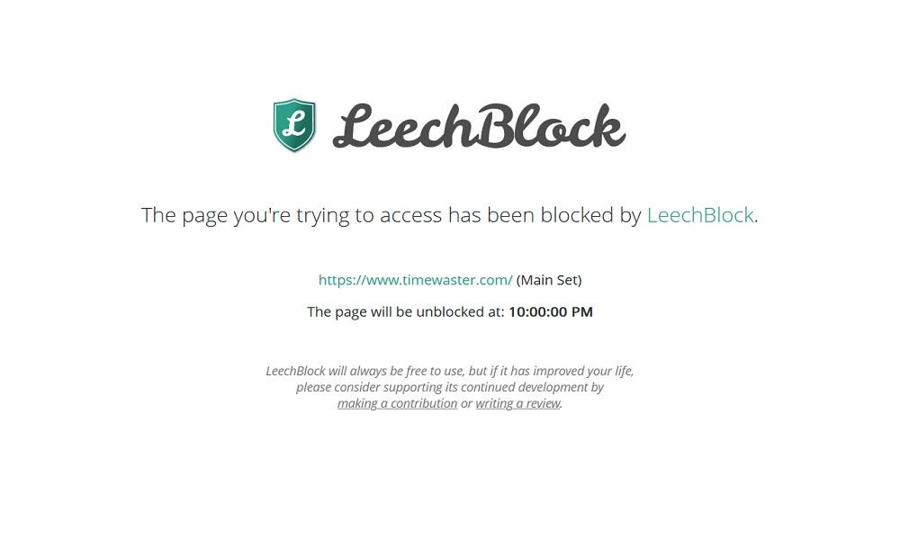 Use Productivity Extensions Like LeechBlock NG