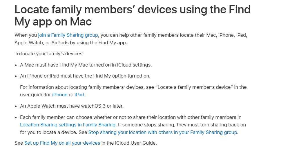 Apple Find My Family