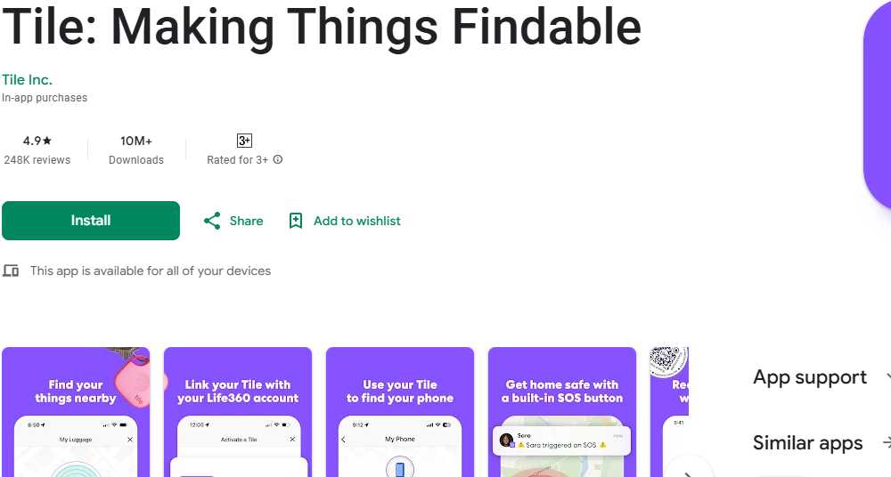 Tile Find Device Location