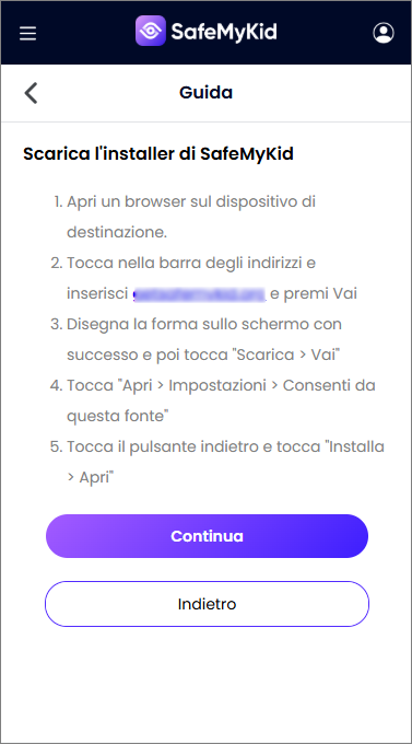 Scarica e installa l’app SafeMyKid su Android