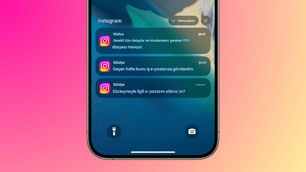 Başkasının Instagram mesajlarını okumak için bildirim paneli ile okuma