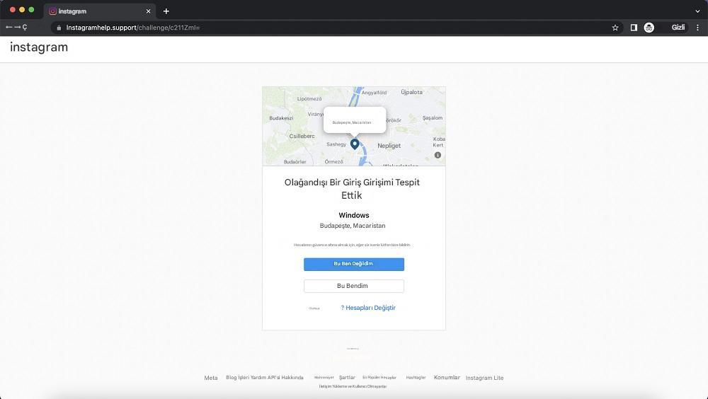 Sahte destek hesapları ile ücretsiz Instagram hackleme